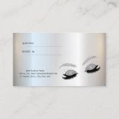 Elegant Silver Glitter Lashes Referral-Kaart Aanbevelingskaartje (Achterkant)