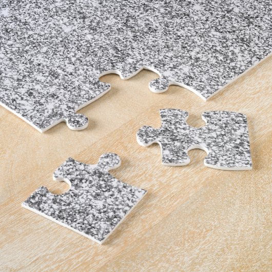 Elegant Silver Glitter Legpuzzel (Zijkant)