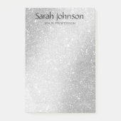 Elegant Silver Glitter Monogram Personalized Name  Post-it® Notes (Voorkant)
