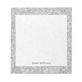 Elegant Silver Glitter Notitieblok (Voorkant)
