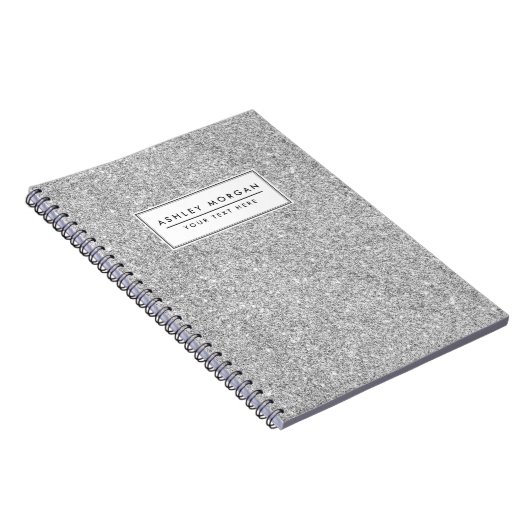 Elegant Silver Glitter Notitieboek (Rechterzijde)