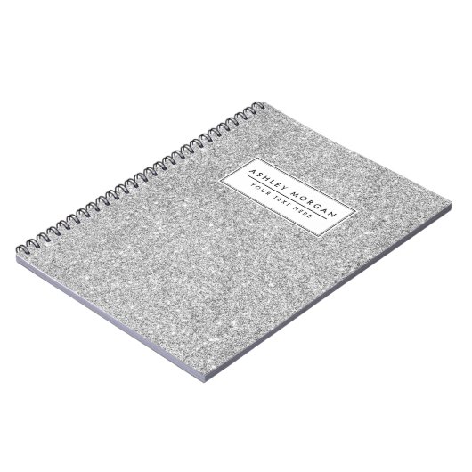 Elegant Silver Glitter Notitieboek (Linkerzijde)