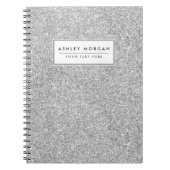 Elegant Silver Glitter Notitieboek (Voorkant)
