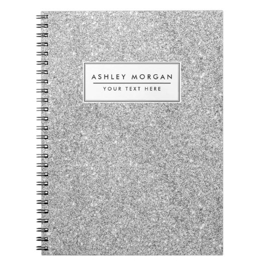 Elegant Silver Glitter Notitieboek (Voorkant)
