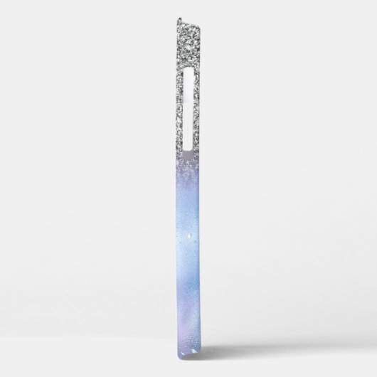 Elegant Silver Glitter Ombre, Diamonds Monogram Case-Mate iPhone Case (Achterkant / Links)