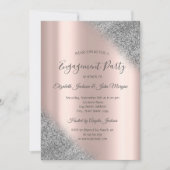 Elegant Silver Glitter Ombre Roos Gold Verloving Kaart (Voorkant)