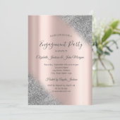 Elegant Silver Glitter Ombre Roos Gold Verloving Kaart (Staand voorkant)