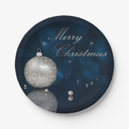 Elegant Silver Glitter Ornament - Bord papier