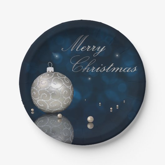 Elegant Silver Glitter Ornament - Bord papier (Voorkant)