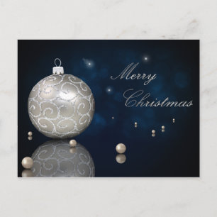 Elegant Silver Glitter Ornament - Briefkaart