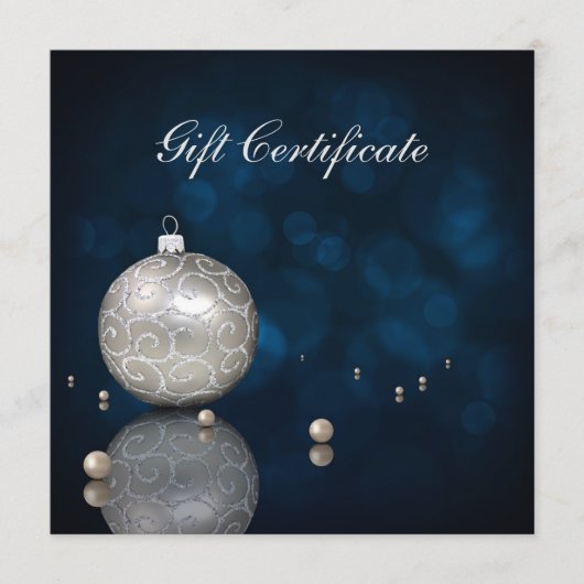 Elegant Silver Glitter Ornament - Cadeaubon (Voorkant)