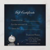 Elegant Silver Glitter Ornament - Cadeaubon (Achterkant)