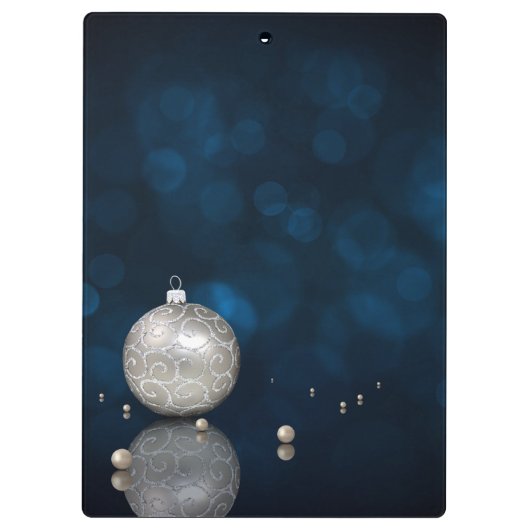 Elegant Silver Glitter Ornament - Klembord (Achterkant)