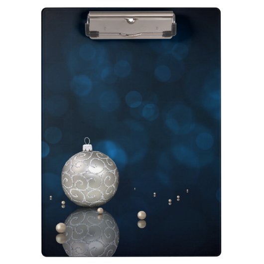 Elegant Silver Glitter Ornament - Klembord (Voorkant)