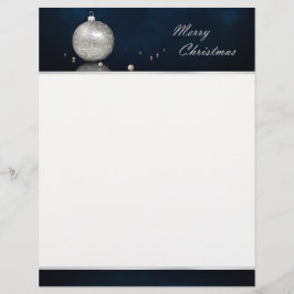Elegant Silver Glitter Ornament - Letterhead