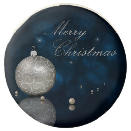 Elegant Silver Glitter Ornament - Oreo Cookie