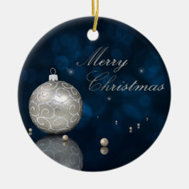Elegant Silver Glitter Ornament - Ornament