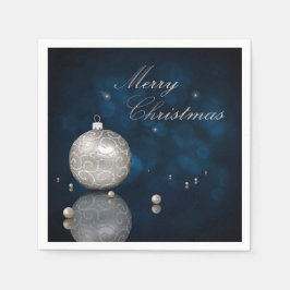 Elegant Silver Glitter Ornament - Papieren servet