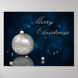 Elegant Silver Glitter Ornament - Poster