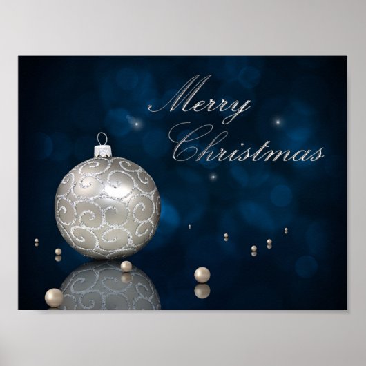 Elegant Silver Glitter Ornament - Poster (Voorkant)