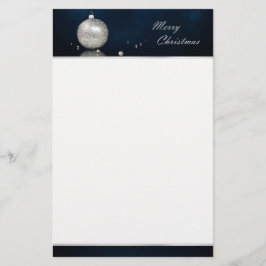Elegant Silver Glitter Ornament - Stationery Briefpapier