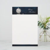 Elegant Silver Glitter Ornament - Stationery Briefpapier (Staand voorkant)