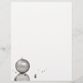Elegant Silver Glitter Ornament - Xmas Letterhead