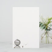 Elegant Silver Glitter Ornament - Xmas Stationery Briefpapier (Staand voorkant)