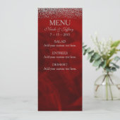 Elegant Silver Glitter over het menu Rood huwelijk (Staand voorkant)