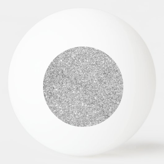 Elegant Silver Glitter Pingpongbal (Voorkant)