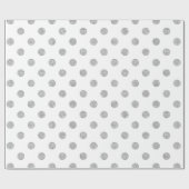 Elegant Silver Glitter Polka Dots Pattern Cadeaupapier (Vlak)