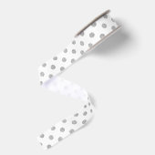 Elegant Silver Glitter Polka Dots Pattern Grosgrain Lint (Achterkant)