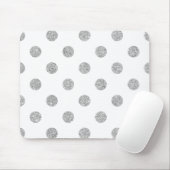 Elegant Silver Glitter Polka Dots Pattern Muismat (Met muis)