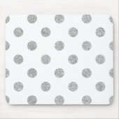 Elegant Silver Glitter Polka Dots Pattern Muismat (Voorkant)