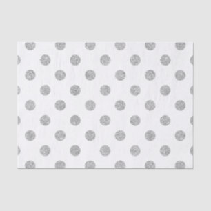 Elegant Silver Glitter Polka Dots Pattern Tissuepapier