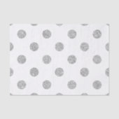 Elegant Silver Glitter Polka Dots Pattern Tissuepapier (Voorkant)