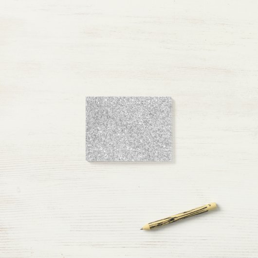 Elegant Silver Glitter Post-it® Notes (Op bureau)