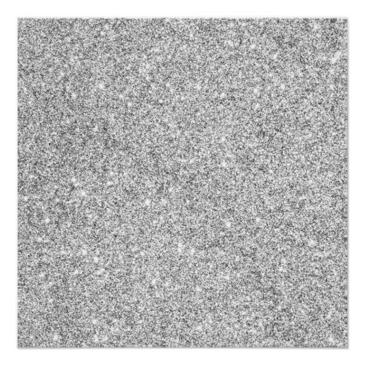 Elegant Silver Glitter Poster (Voorkant)