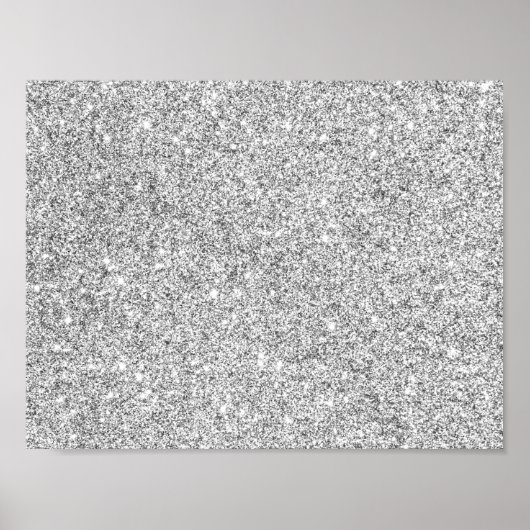 Elegant Silver Glitter Poster (Voorkant)