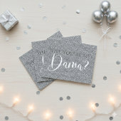 Elegant Silver Glitter Quinceanera Dama Voorstel Uitnodiging Briefkaart