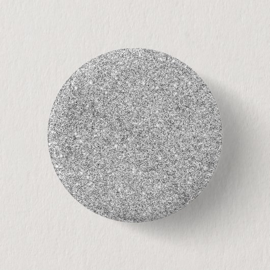 Elegant Silver Glitter Ronde Button 3,2 Cm (Voorkant)