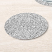 Elegant Silver Glitter Ronde Kartonnen Onderzetter (Gebogen)