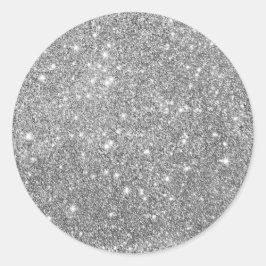 Elegant Silver Glitter Ronde Sticker