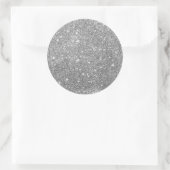 Elegant Silver Glitter Ronde Sticker (Tas)