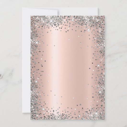 Elegant Silver Glitter Roos Goud 10e Verjaardag Kaart (Achterkant)