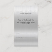 Elegant Silver Glitter Salon Referral Kaart (Achterkant)