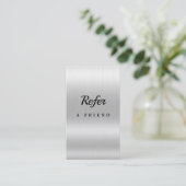 Elegant Silver Glitter Salon Referral Kaart (Staand voorkant)