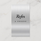 Elegant Silver Glitter Salon Referral Kaart (Voorkant)