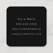 Elegant Silver Glitter Scribble Vierkante Visitekaartje (Achterkant)