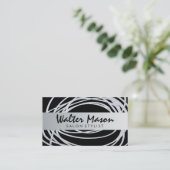 Elegant Silver Glitter Scribble Visitekaartje (Staand voorkant)